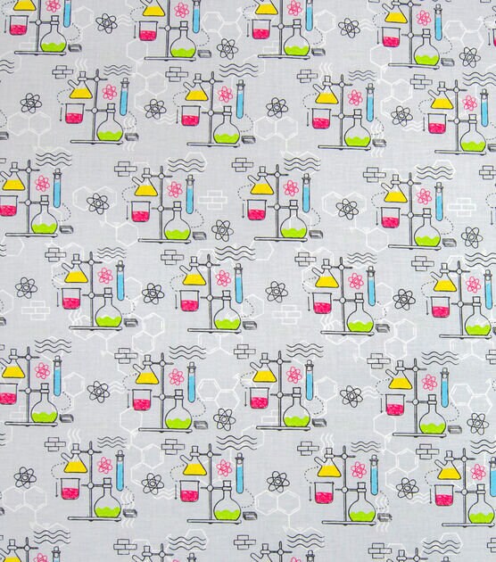 Science Fabric - Experiments - 100% Cotton Fabric - School Fabric - Science Teacher Science Class Chemistry School Classroom -Ships NEXT DAY