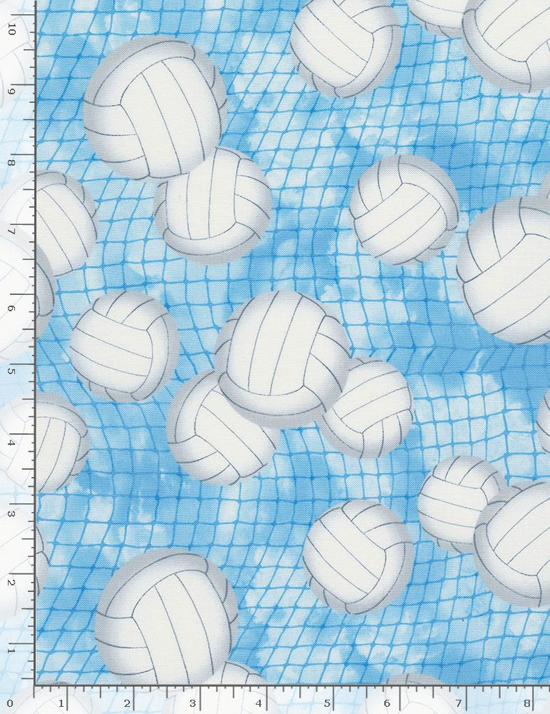 Volleyball - 100% Cotton Fabric from Timeless Treasures - Volleyballs and Net fabric Sports fabric Volleyball material - Ships NEXT DAY