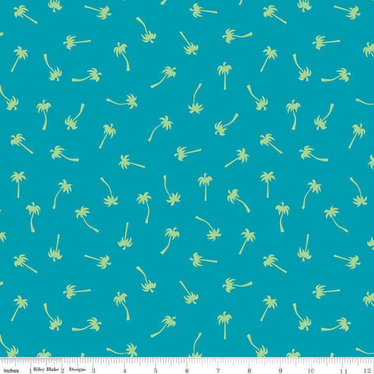 Beach fabric - Palm Trees by Riley Blake - 100% cotton fabric - Vacation travel beach theme Hollywood tree print material - SHIPS NEXT DAY