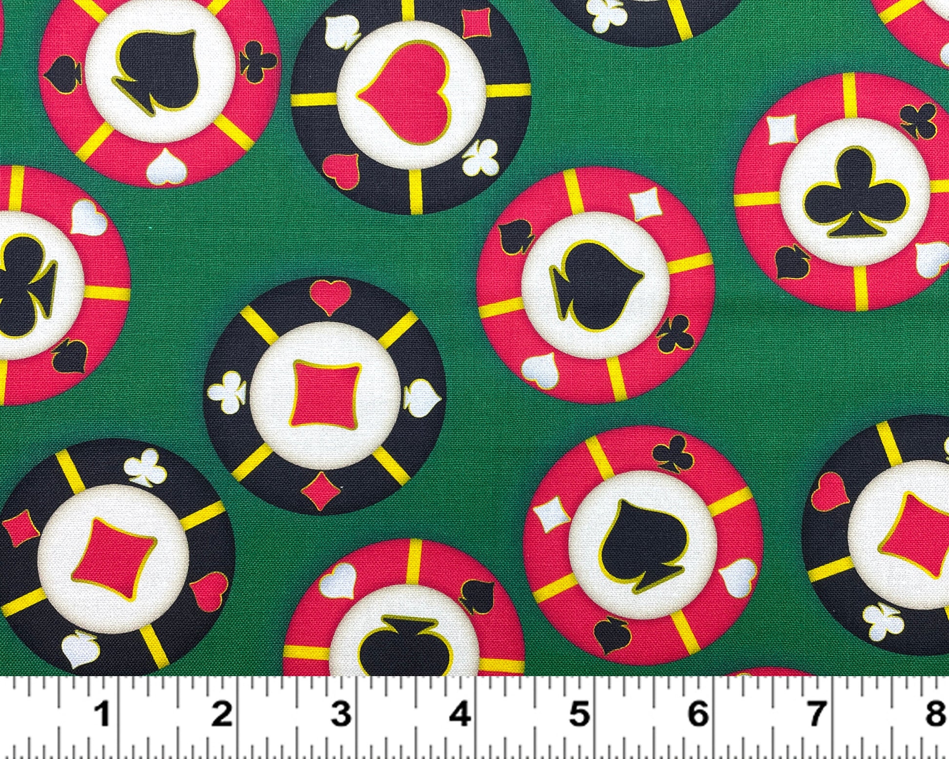 Poker Chips - 100% cotton fabric - Poker Card Game Game Night Casino - SHIPS NEXT DAY