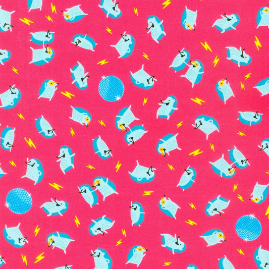 Dancing fabric - Hedgehog Fabric - ABC Dance - by Hello Lucky for Robert Kaufman - 100% cotton fabric - animal theme print - Ships NEXT DAY