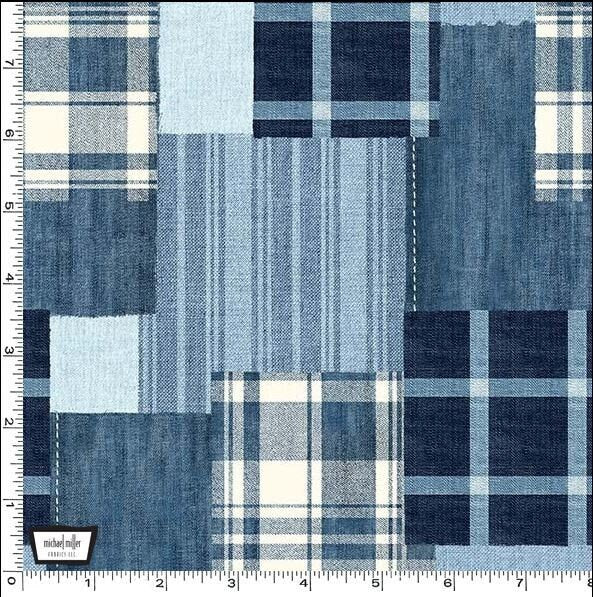 Michael Miller - Denim Look Fabric - Blue Jean Baby - Denim Blues - 100% Cotton Fabric * HARD to find * Ships NEXT DAY
