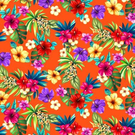 Hawaiian shirt material - Beach fabric - Let's Get Tropical by Michael Miller - 100% Cotton Fabric - Pool Party Luau Floral - Ships NEXT DAY