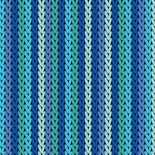 Llama Drama collection by Kanvas Studio - Knitted Braid Blue Turquoise - Faux Knit - 100% cotton fabric - Blue Faux Sweater - SHIPS NEXT DAY