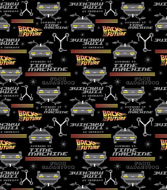 Back to the Future Fabric - Flux Capacitor - 100% cotton fabric by Camelot Fabrics - 80s movie theme fabric travel material