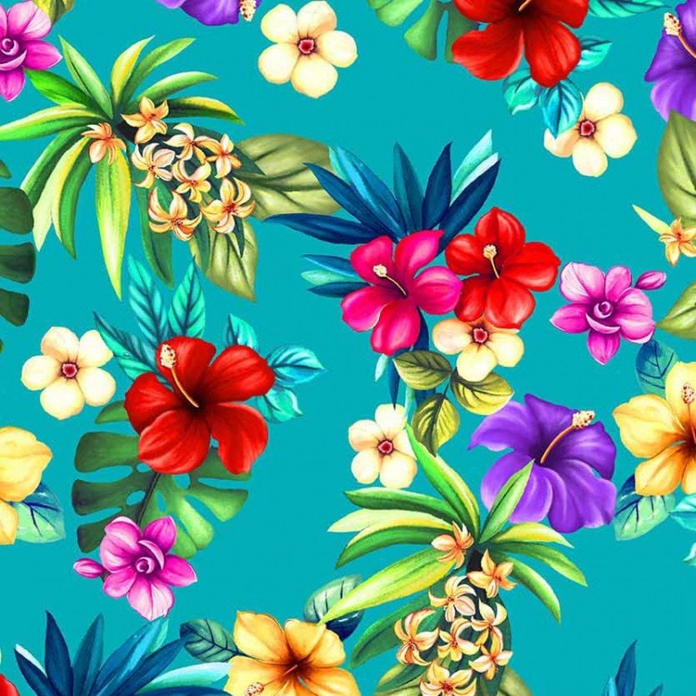 Hawaiian shirt material - Beach fabric - Let's Get Tropical by Michael Miller - 100% Cotton Fabric - Pool Party Luau Floral - Ships NEXT DAY
