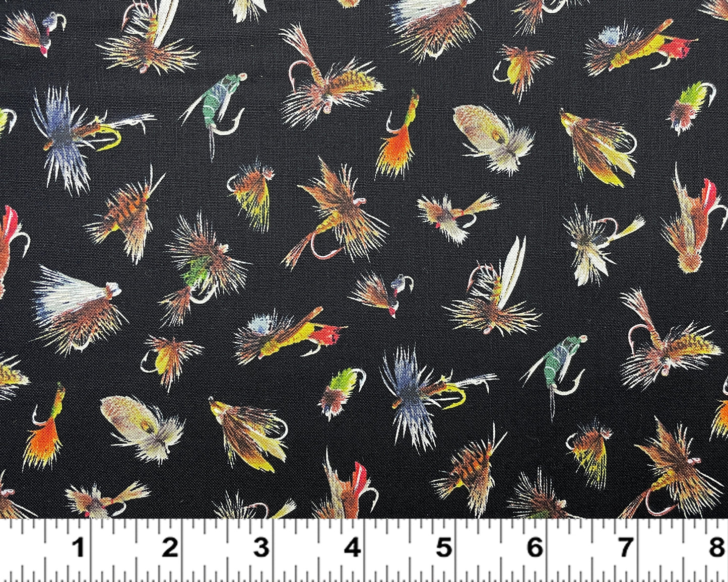 Fly Fishing Lures - Tight Lines collection by Elizabeth's Studio - 100% Cotton Fabric - Fly fishing theme fishing flies - SHIPS NEXT DAY