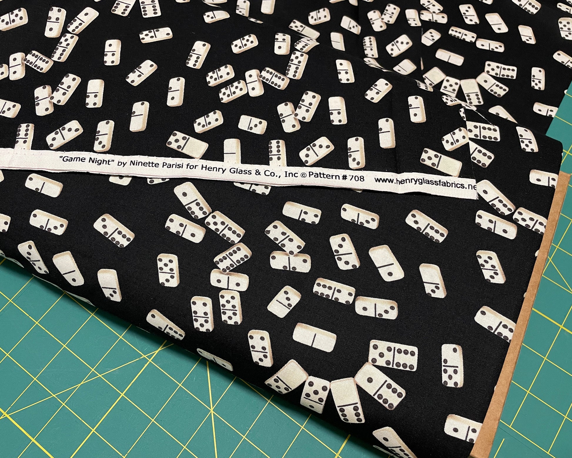 Domino fabric by the yard - NEW - Henry Glass Game Night Collection - 100% Cotton - Family Game Print Game Hobby material - SHIPS NEXT Day