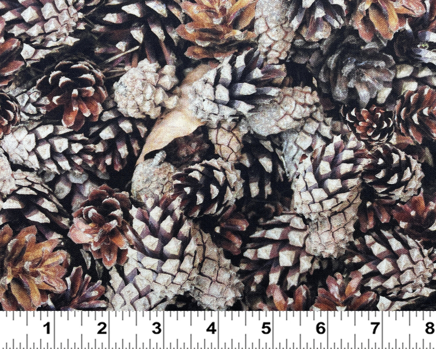 Pine cone fabric by the yard - Tree Farm Collection by Hoffman - 100% Cotton - Pine Tree material fall theme pinecones print -SHIPS NEXT DAY