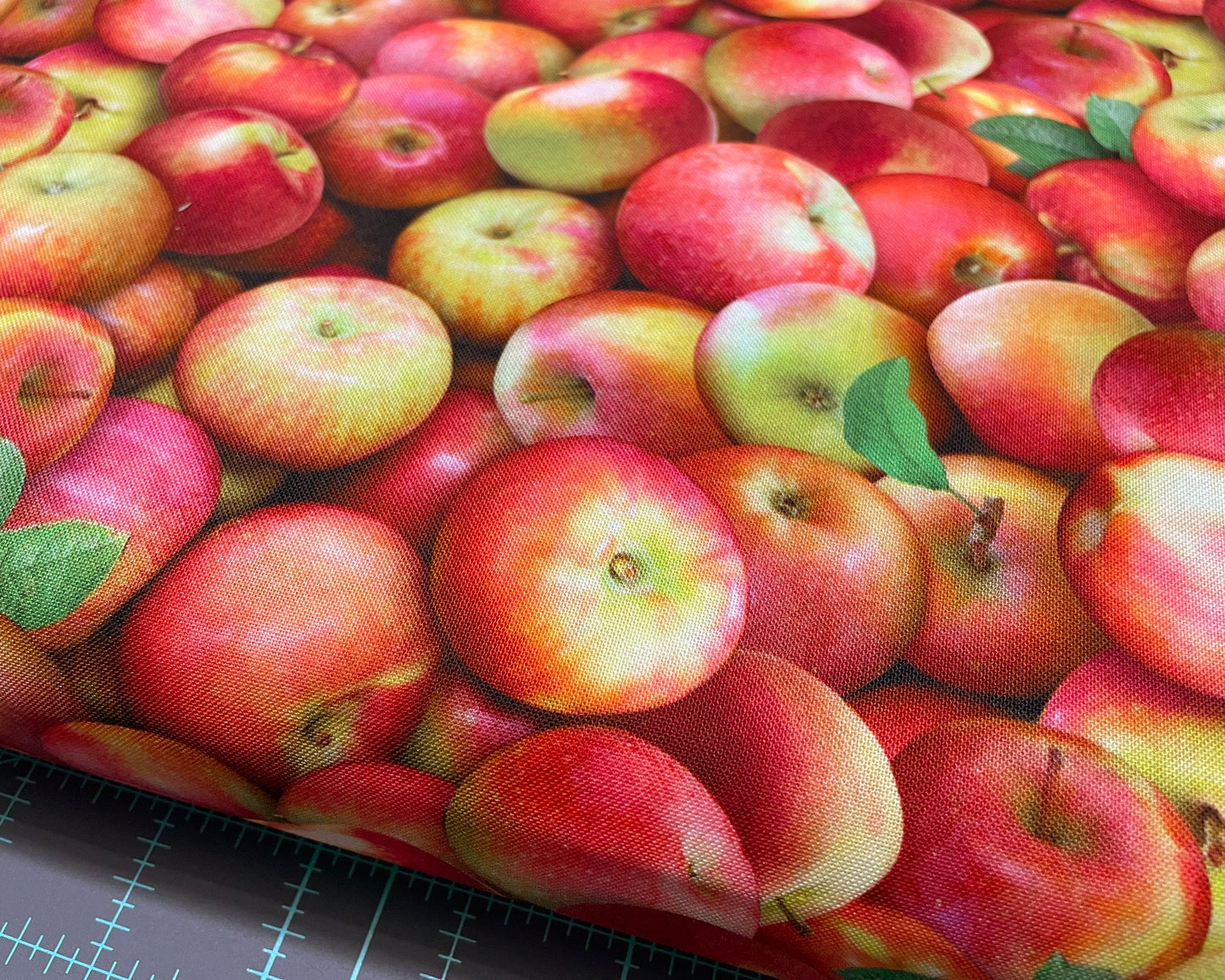 Apple Fabric - Food Festival collection by Elizabeth Studios - 100% Cotton Fabric - 641Multi Food theme Healthy Fruit Snack - Ships NEXT DAY