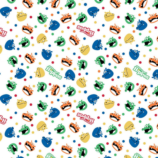 Hungry Hungry Hippos Fabric - Hasbro Gaming III Collection - 100% cotton - Camelot Fabrics - Retro Game Children's Toys - Ships NEXT DAY