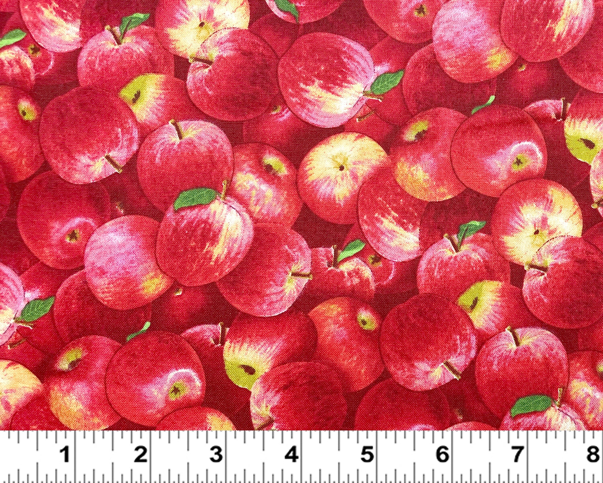Red Apple Fabric - Food Festival collection by Elizabeth Studios - 100% Cotton Fabric - Food theme Healthy Fruit Snack - Ships NEXT DAY