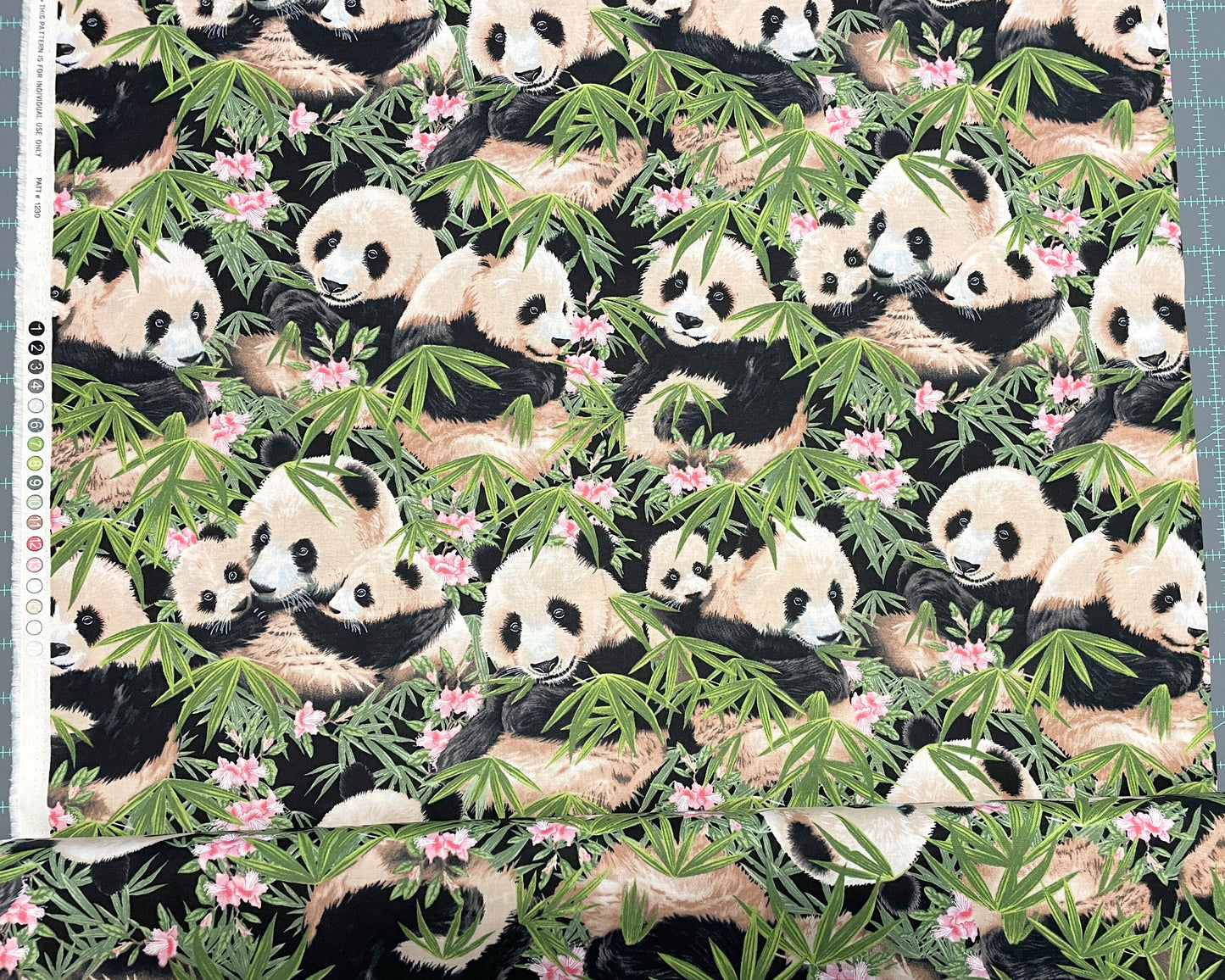 Panda Bear Fabric - 100% cotton - Elizabeth's Studio - baby panda material animal theme fabric bamboo pink flower - SHIPS NEXT DAY
