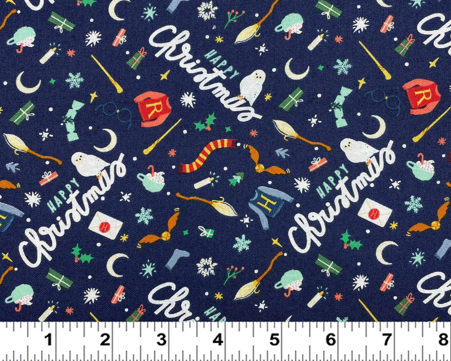 Harry Potter Christmas Fabric by the yard - Happy Christmas - 100% cotton - Camelot Fabrics - Character Winter Holiday III - Ships NEXT DAY