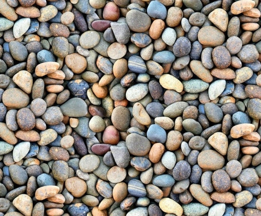 Stone fabric by the yard - Gold - Landscape Medley - Elizabeth's Studio - 100% Cotton - skipping stones beach rocks - SHIPS NEXT DAY