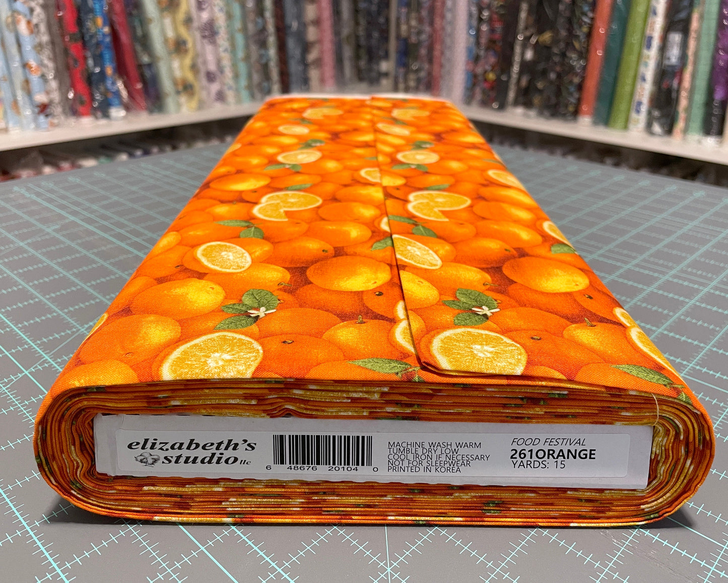 Orange Fabric - Food Festival collection - Elizabeth's Studio - 100% Cotton - Fruit Material Food Theme Picnic OJ Juice - Ships NEXT DAY