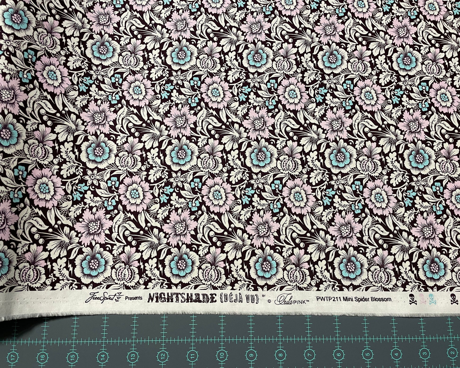Tula Pink Nightshade Deja Vu - Mini Spider Blossom Nerium - 100% Cotton Fabric - FreeSpirit Fabrics - Ships TOMORROW