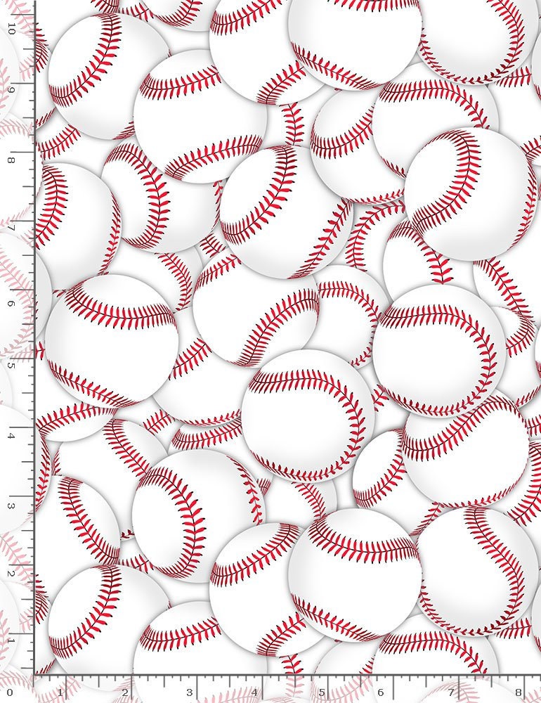Baseball fabric - 100% Cotton Fabric from Timeless Treasures - Sports Fabric Baseball Material - SHIPS NEXT DAY