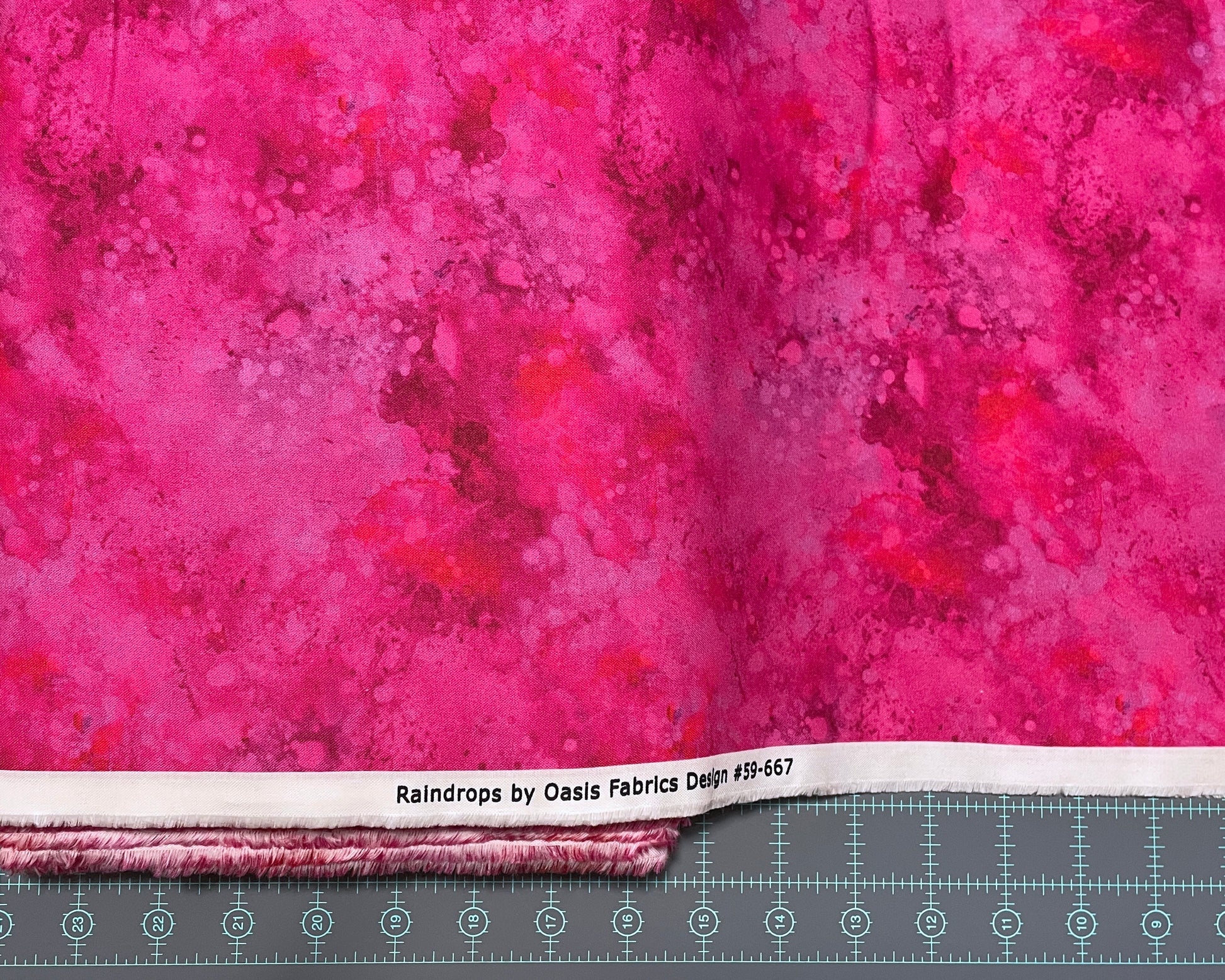 Fuchsia Blender Fabric - Raindrops Collection by Oasis Fabrics - 100% Cotton Fabric - Pink blender fabric colorful material - Ships NEXT DAY