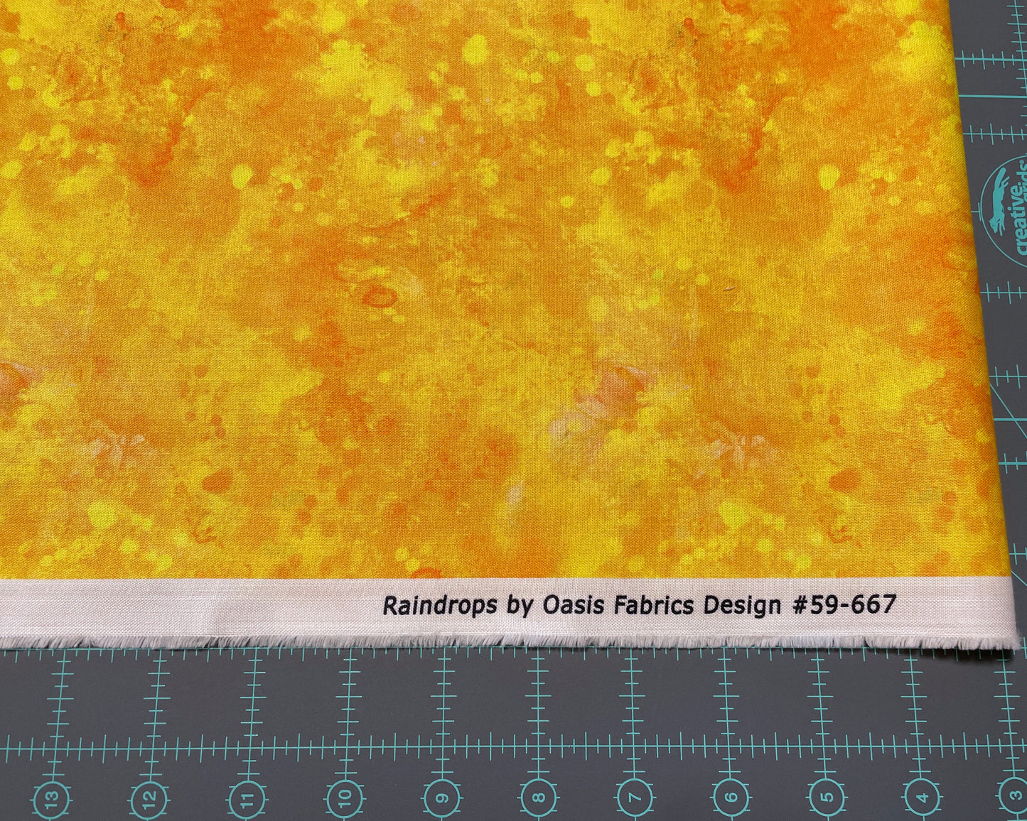 Yellow Blender Fabric - Raindrops Collection by Oasis Fabrics - 100% Cotton Fabric - Bright Yellow fabric colorful material - Ships NEXT DAY