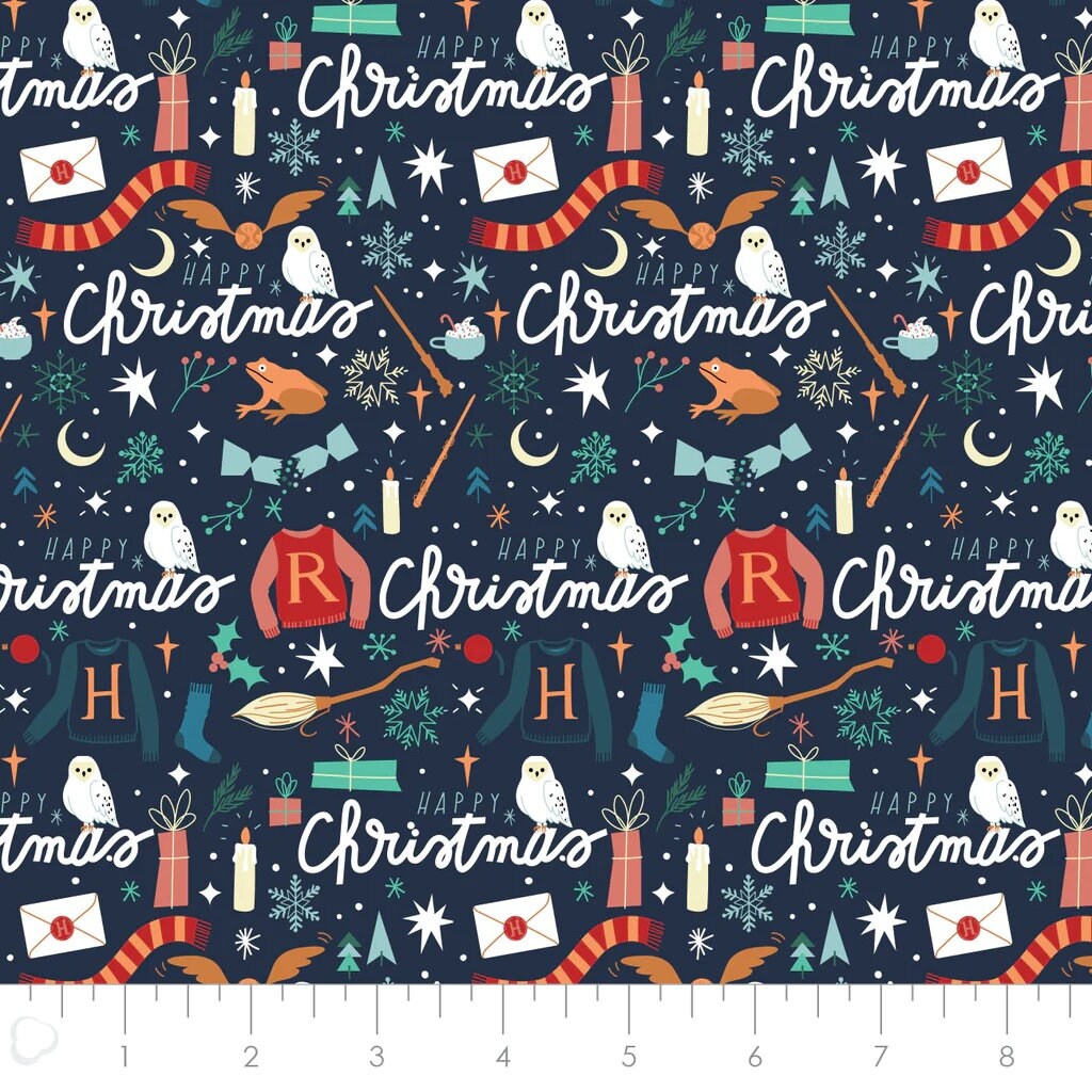 Harry Potter Christmas Fabric - Christmas Magic - 100% cotton - Camelot Fabrics - Character Winter Holiday IV - Ships NEXT DAY