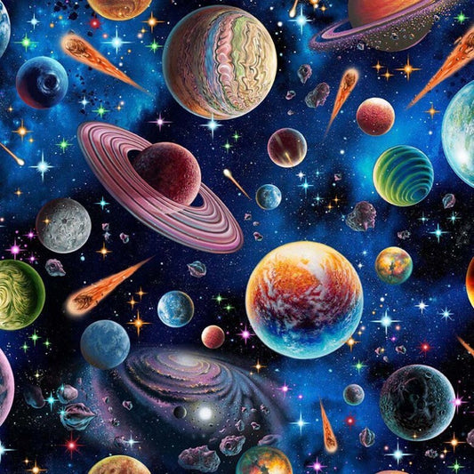 Planet Fabric - Distant Galaxies - Michael Miller - 100% Cotton - Solar System Material - Space Fabric - SHIPS NEXT DAY
