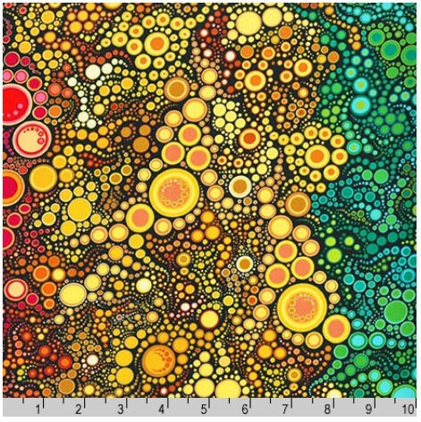 Rainbow Dots Fabric - Bright Gradation - Robert Kaufman - Effervescence - 100% cotton - multicolor rainbow fantasy kids room decor material