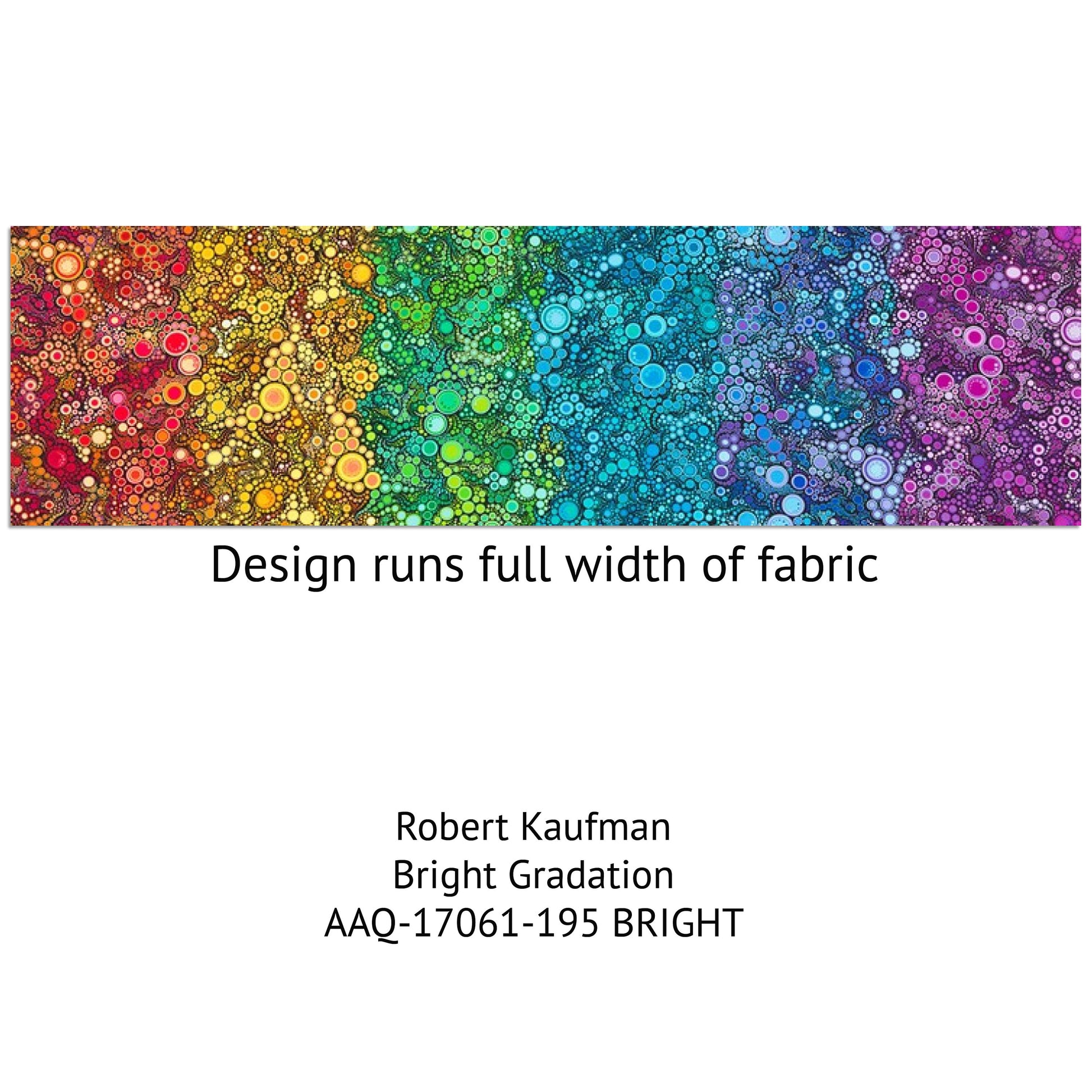 Rainbow Dots Fabric - Bright Gradation - Robert Kaufman - Effervescence - 100% cotton - multicolor rainbow fantasy kids room decor material