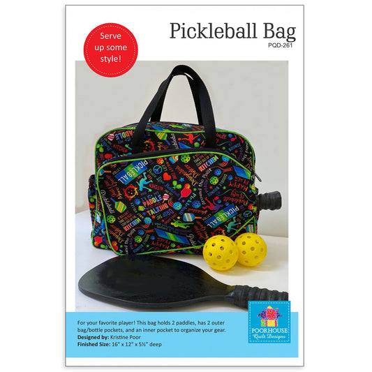 Pickleball bag sewing pattern - Physical paper pattern and instructions will be mailed to you