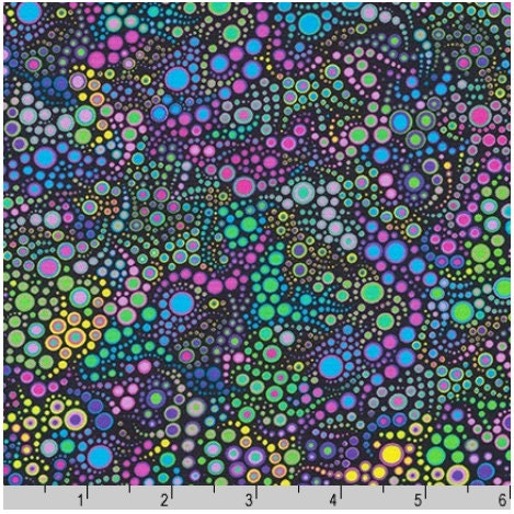 Mardi Gras Circles Fabric - Robert Kaufman - Effervescence - 100% cotton - Carnival Mardi Gras Parade Bubble Fabric