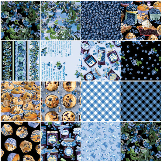 Blueberry Hill - Pick your fabric by the 1/2 yard - Benartex - 100% Cotton Fabric - food theme quilt material
