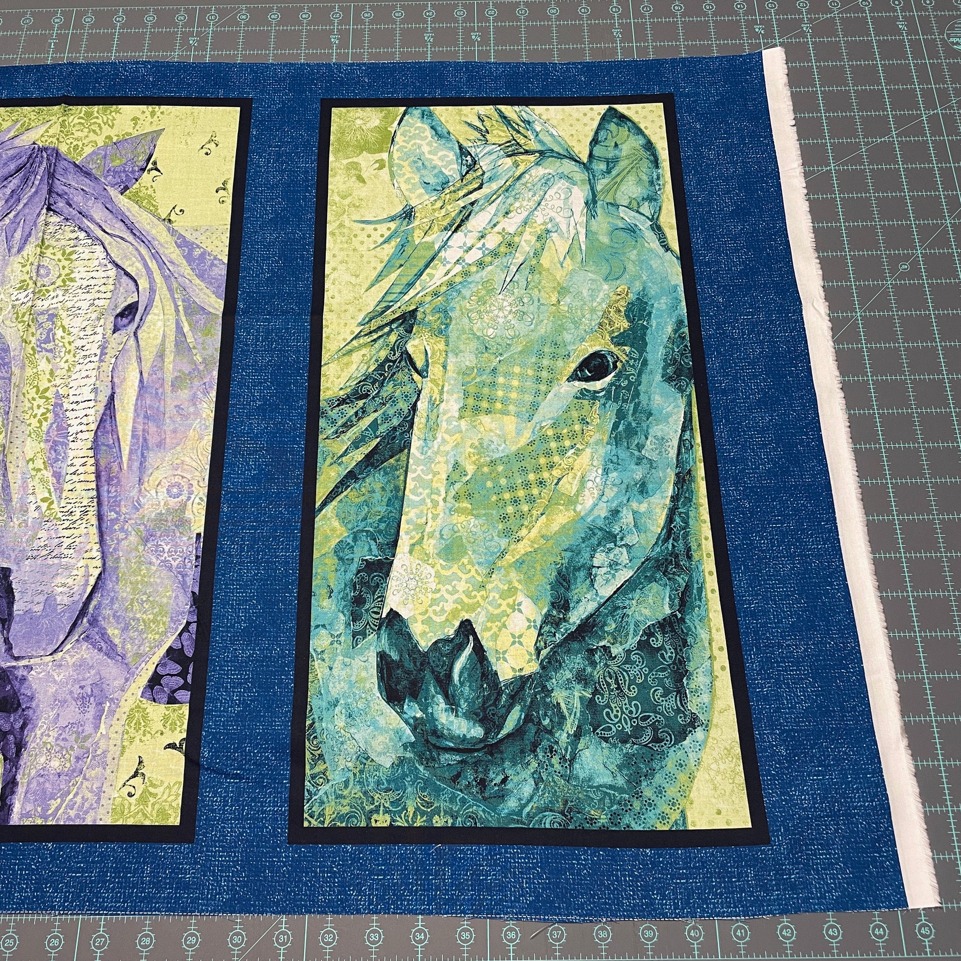 Horse Panel - Measures 25" x 21.25" - Dream Horses - Studio E - Animal Western Quilting Cotton