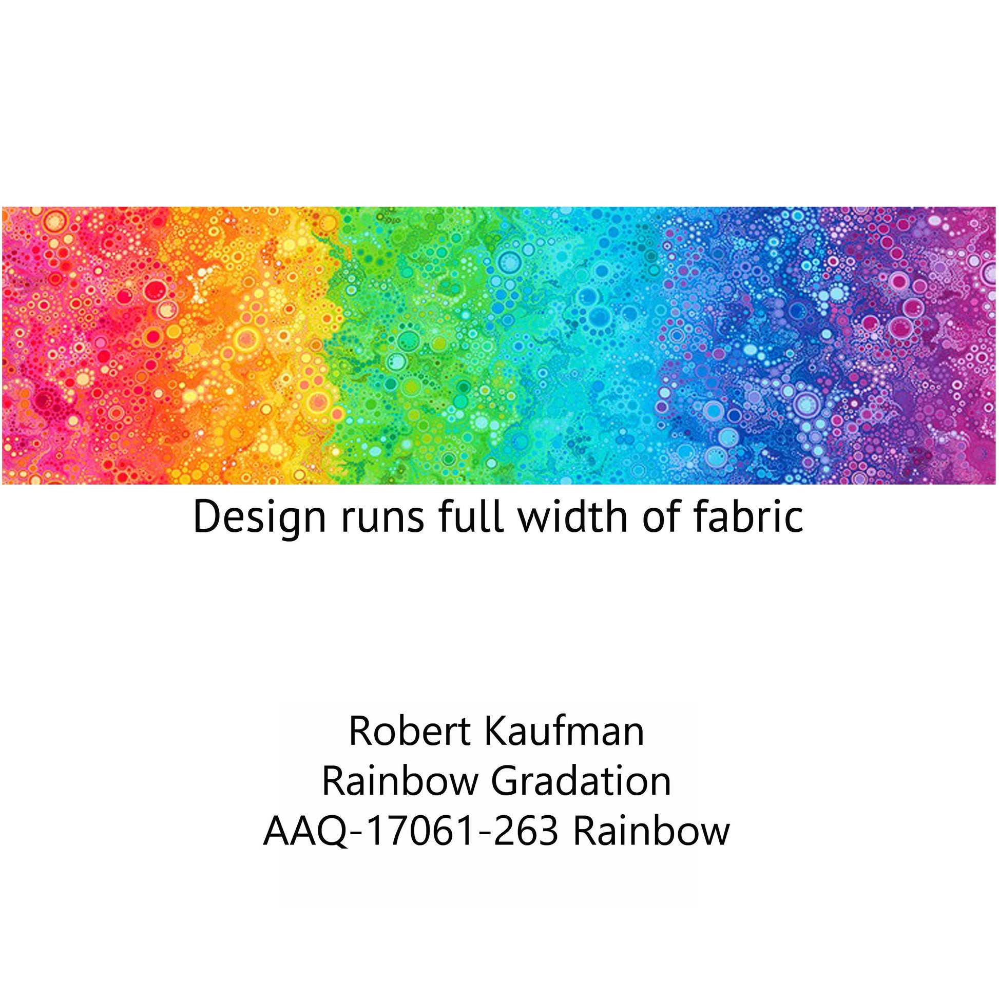 Rainbow Dots Fabric - Robert Kaufman - Effervescence - 100% cotton - multicolor rainbow fantasy kids room decor material