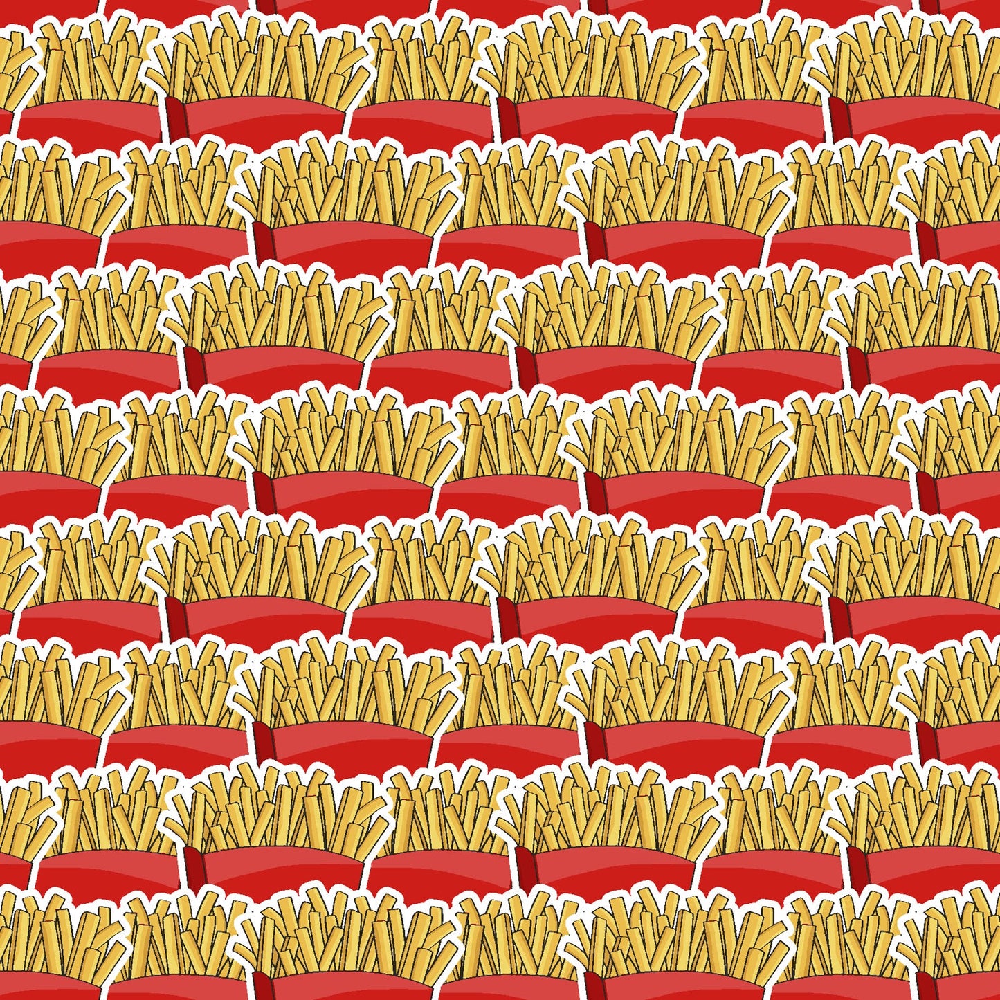 French Fry Fabric - Burger Bar - 100% Cotton - 3 Wishes - Fast Food Fries