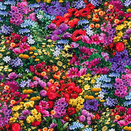 Wildflower Fabric - Robert Kaufman - 100% Cotton Fabric - AZND-18324-238 GARDEN - Down On The Farm Collection