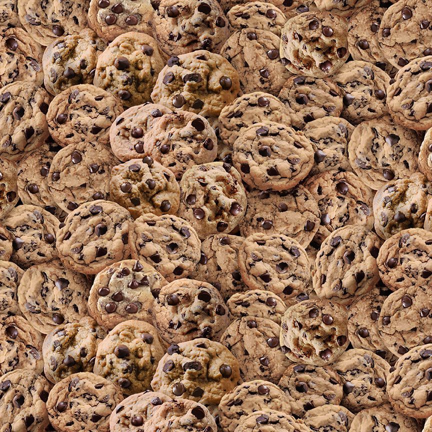 Chocolate Chip Cookie Fabric - Timeless Treasures - 100% Cotton - food fabric