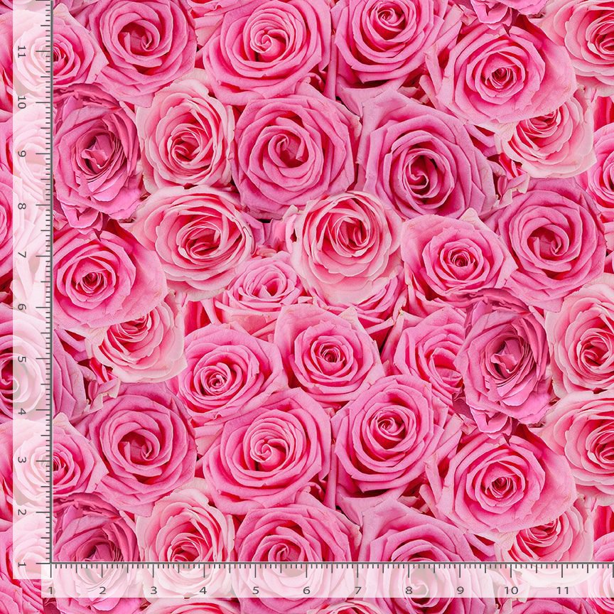 Pink Rose Fabric - Timeless Treasures- 100% Cotton Fabric - Bellerose Collection