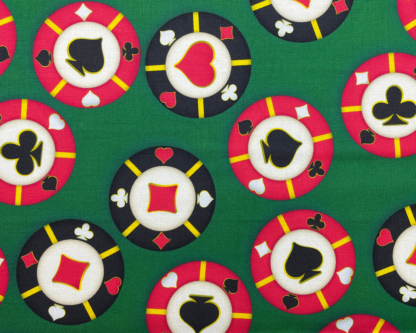 Poker Chips - 100% cotton fabric - Poker Card Game Game Night Casino - SHIPS NEXT DAY