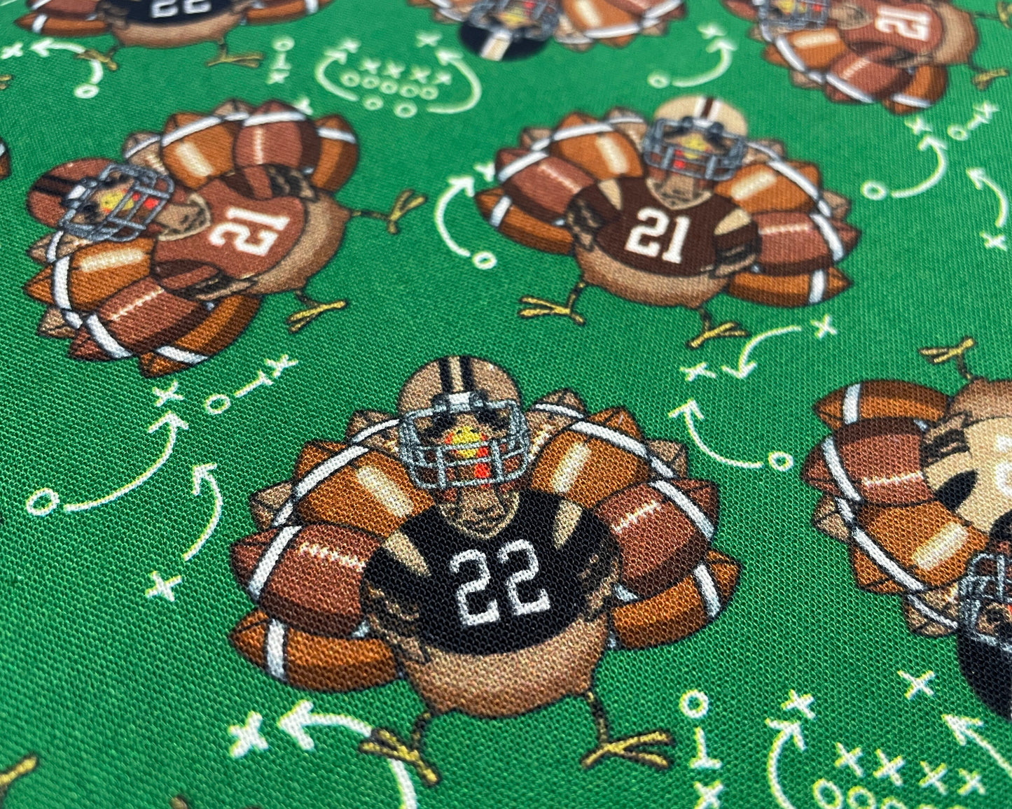 Thanksgiving football fabric - Team Turkey - 100% Cotton material by Freckle & Lollie - Thanksgiving material - Ships NEXT DAY