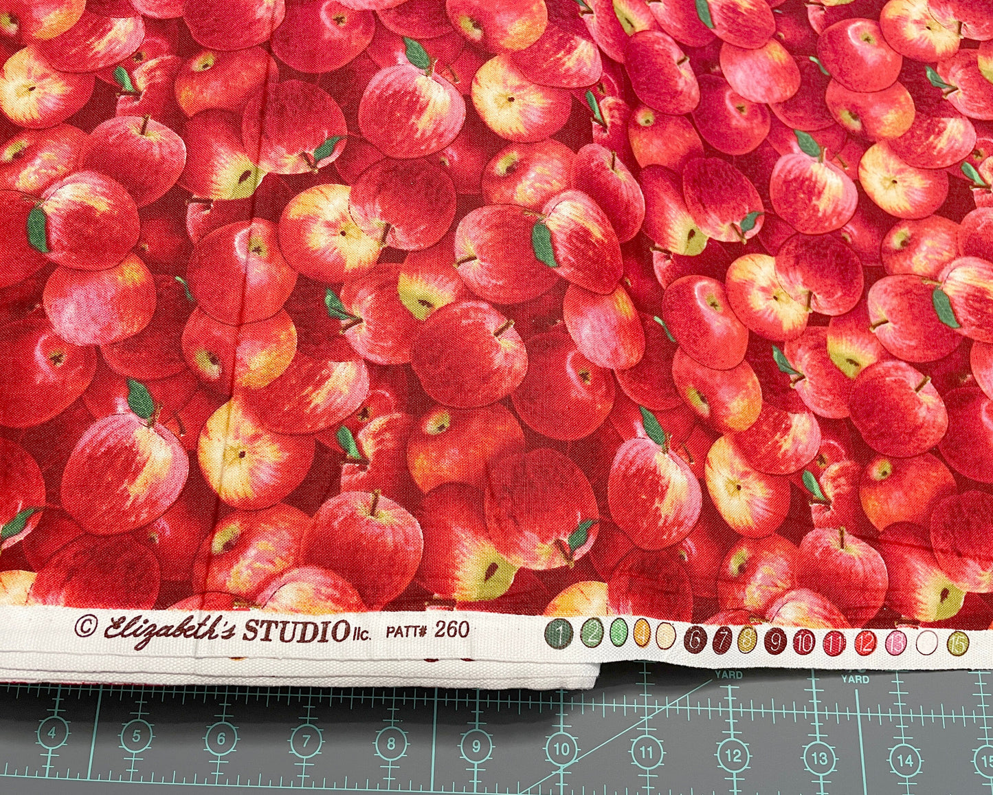 Red Apple Fabric - Food Festival collection by Elizabeth Studios - 100% Cotton Fabric - Food theme Healthy Fruit Snack - Ships NEXT DAY