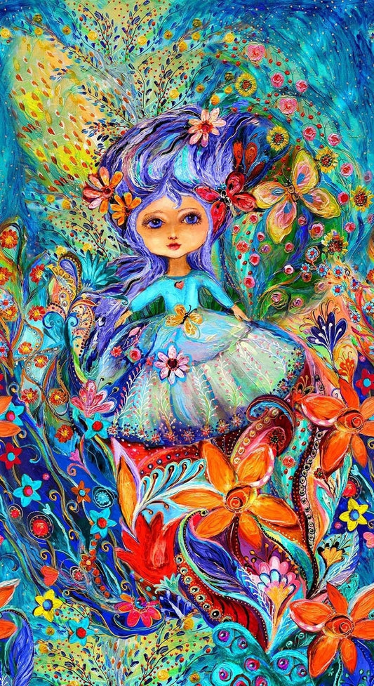 Fairy Panel - 23" x 44" - Magical Fairy Garden by Timeless Treasures - 100% Cotton fabric - Multicolor fairy print material - Ships Next Day