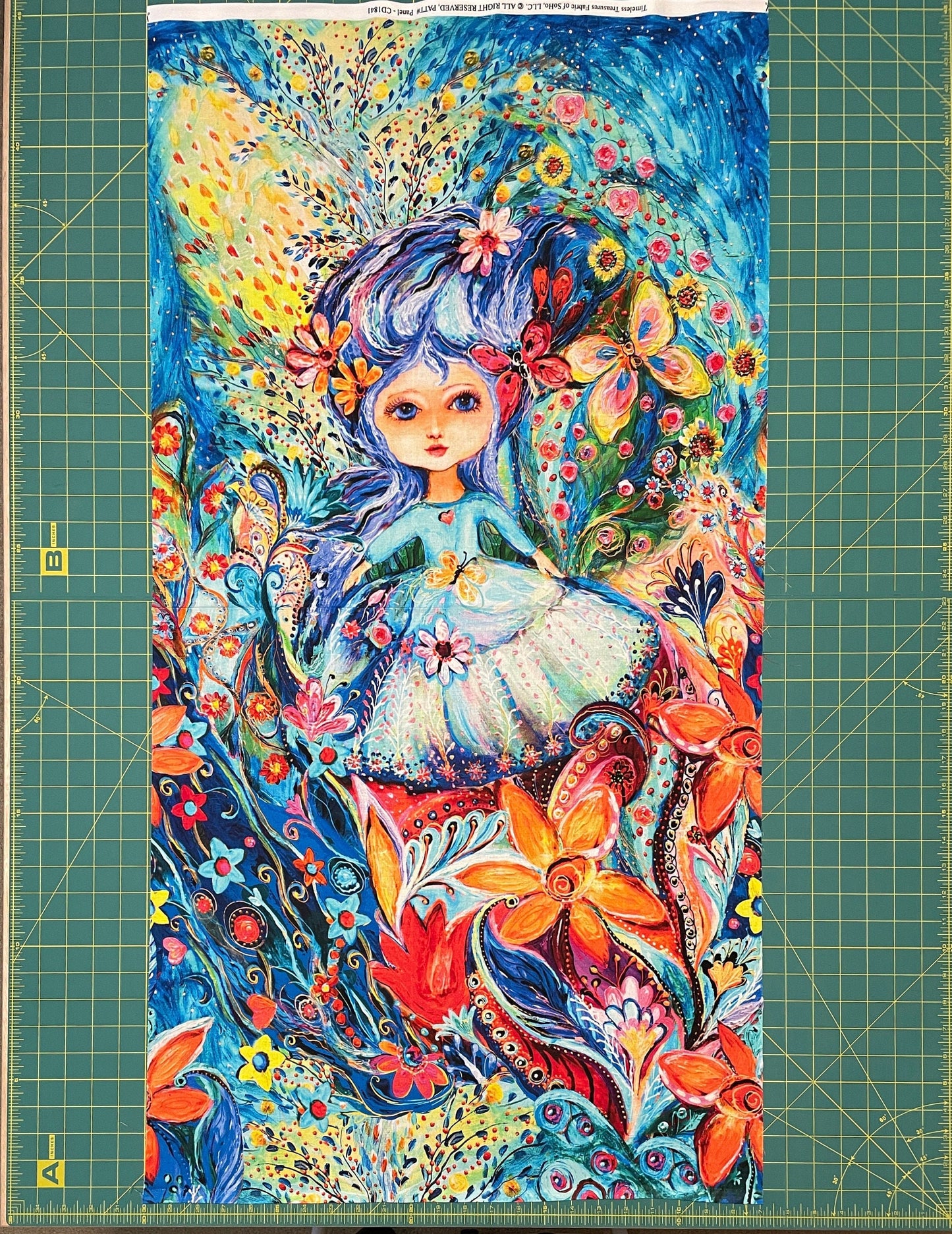 Fairy Panel - 23" x 44" - Magical Fairy Garden by Timeless Treasures - 100% Cotton fabric - Multicolor fairy print material - Ships Next Day