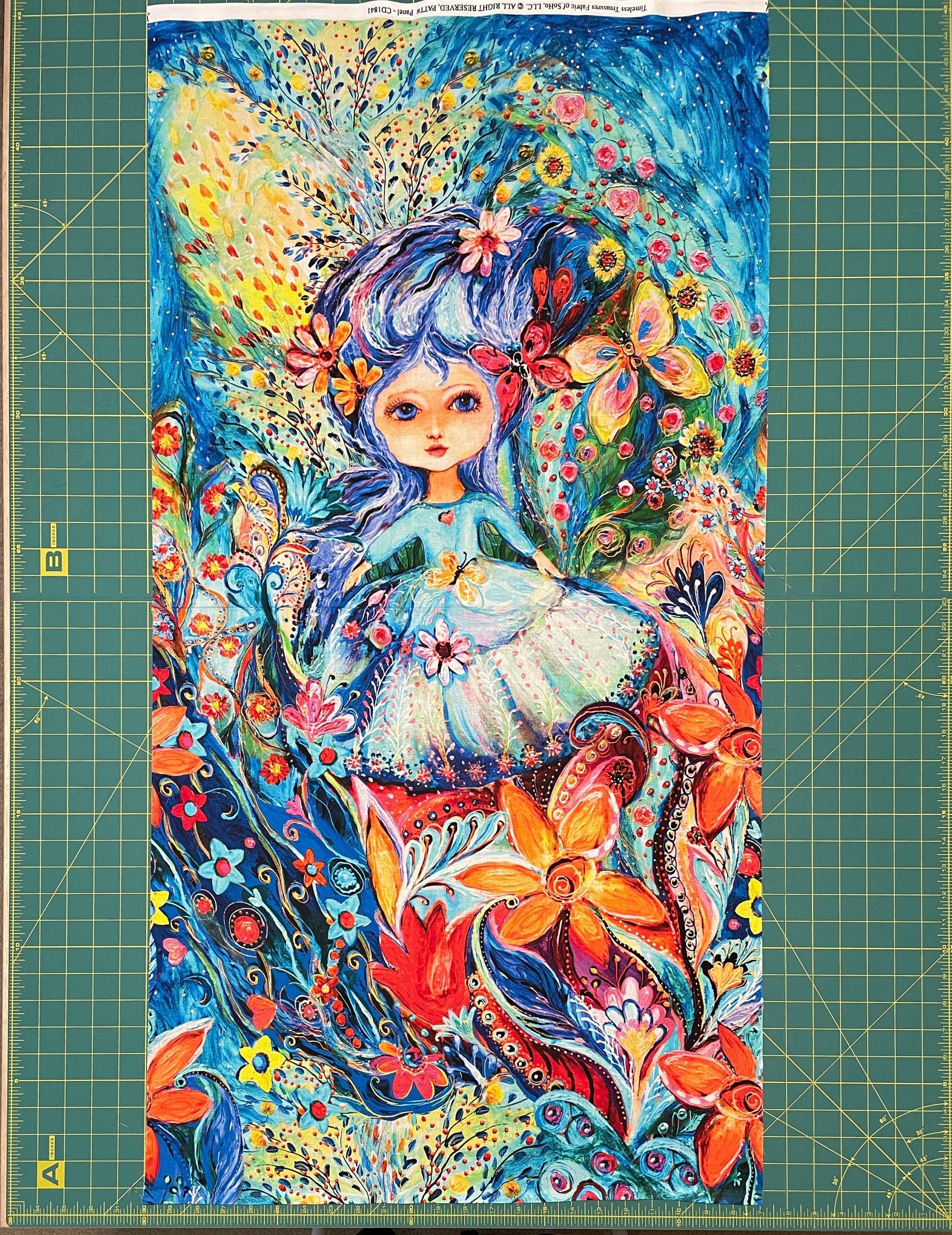 Fairy Panel - 23" x 44" - Magical Fairy Garden by Timeless Treasures - 100% Cotton fabric - Multicolor fairy print material - Ships Next Day