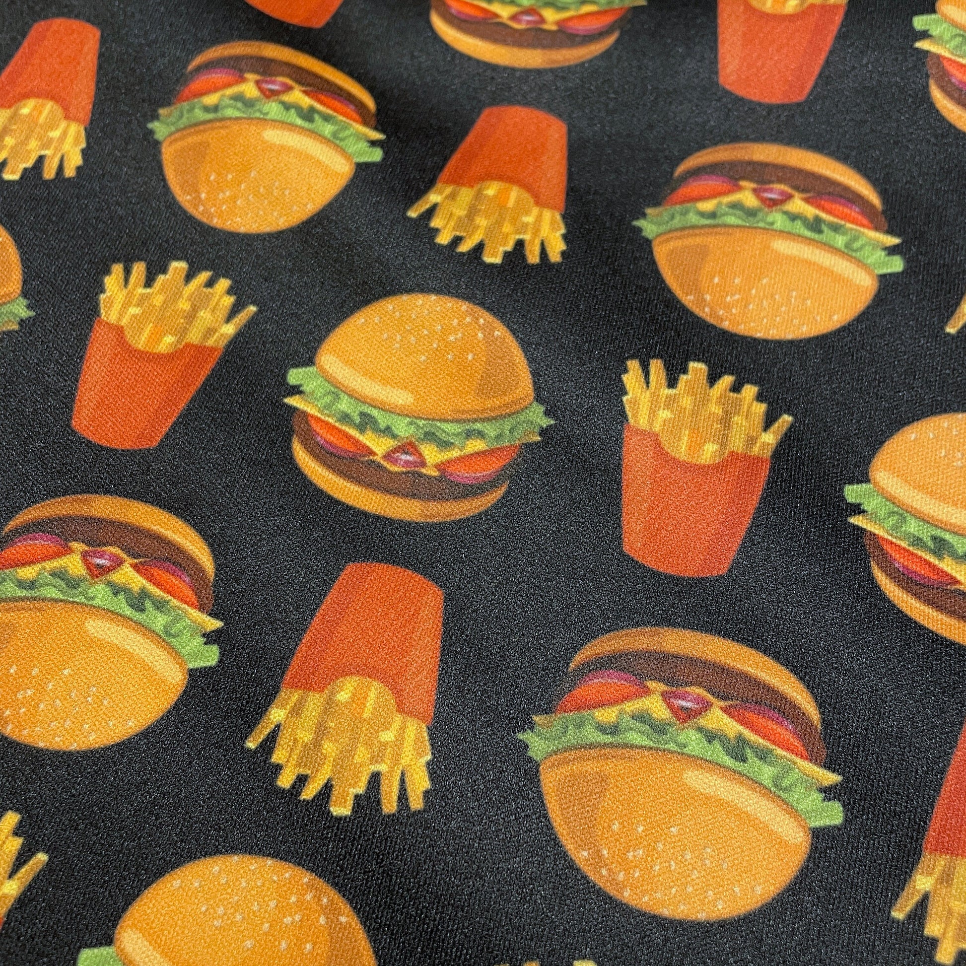 Hamburger and Fries PUL Waterproof Fabric - 1 mil - 60" wide - Fast Food PUL