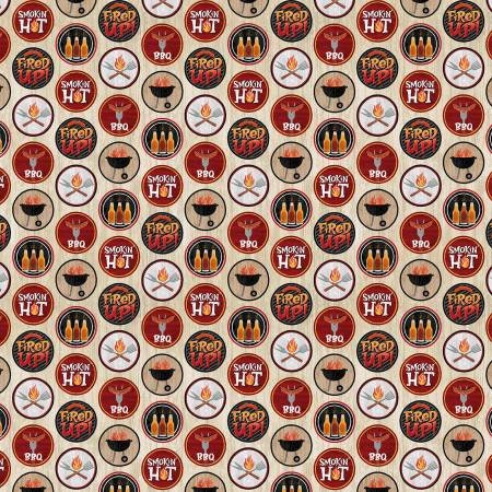 BBQ Fabric - Michael Miller - 100% Cotton - Chill and Grill - Grilling Barbecue Cooking Chef Gift