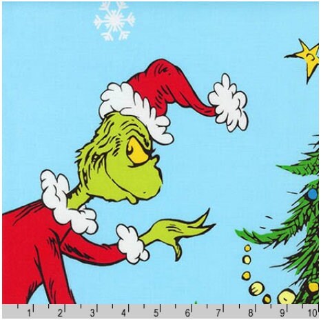 Grinch Tree Fabric Panel - 35.5" x 43" - Robert Kaufman - How the Grinch Stole Christmas - Advent Calendar Grinchmas Countdown Panel