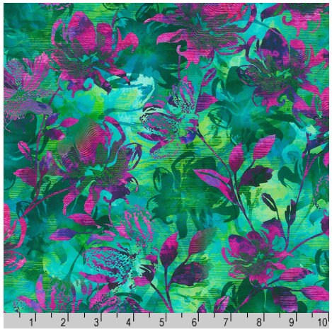 Orchid Fabric - SRKD-22122-30 FERN - Robert Kaufman - floral quilting cotton purple flowers