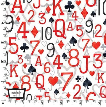 Playing Card Fabric - Follow Suit - Michael Miller - 100% cotton fabric - Poker Game Night Rummy Euchre Pinochle Spades Cribbage Blackjack