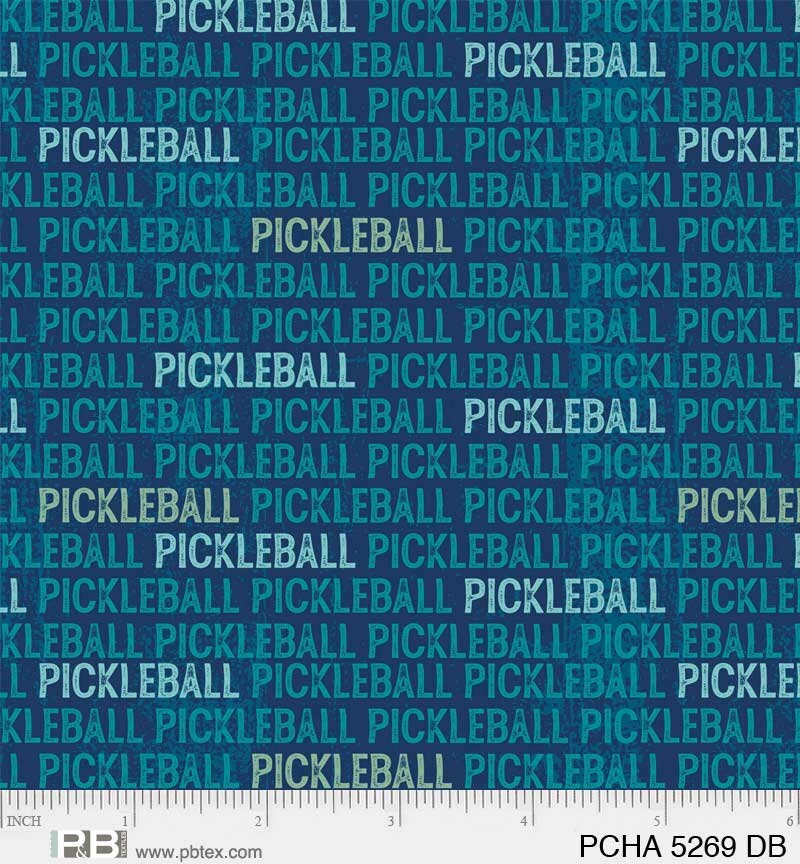 Pickleball fabric - 100% Cotton - P&B Textiles - Pickleball Champ Collection - Sports Fabric - PCHA 5269 DB