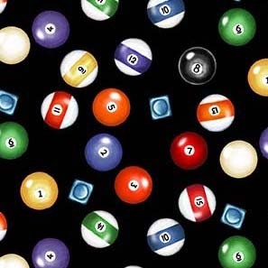 Billiard Balls Fabric - Follow Suit - Michael Miller - 100% cotton - Pool Table Hobby Game Night Man Cave